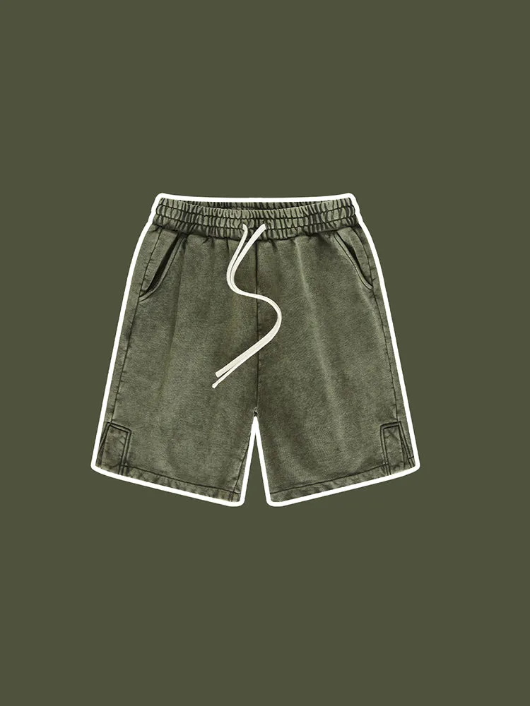 Kids' Vintage Cropped Shorts With Slit Hem