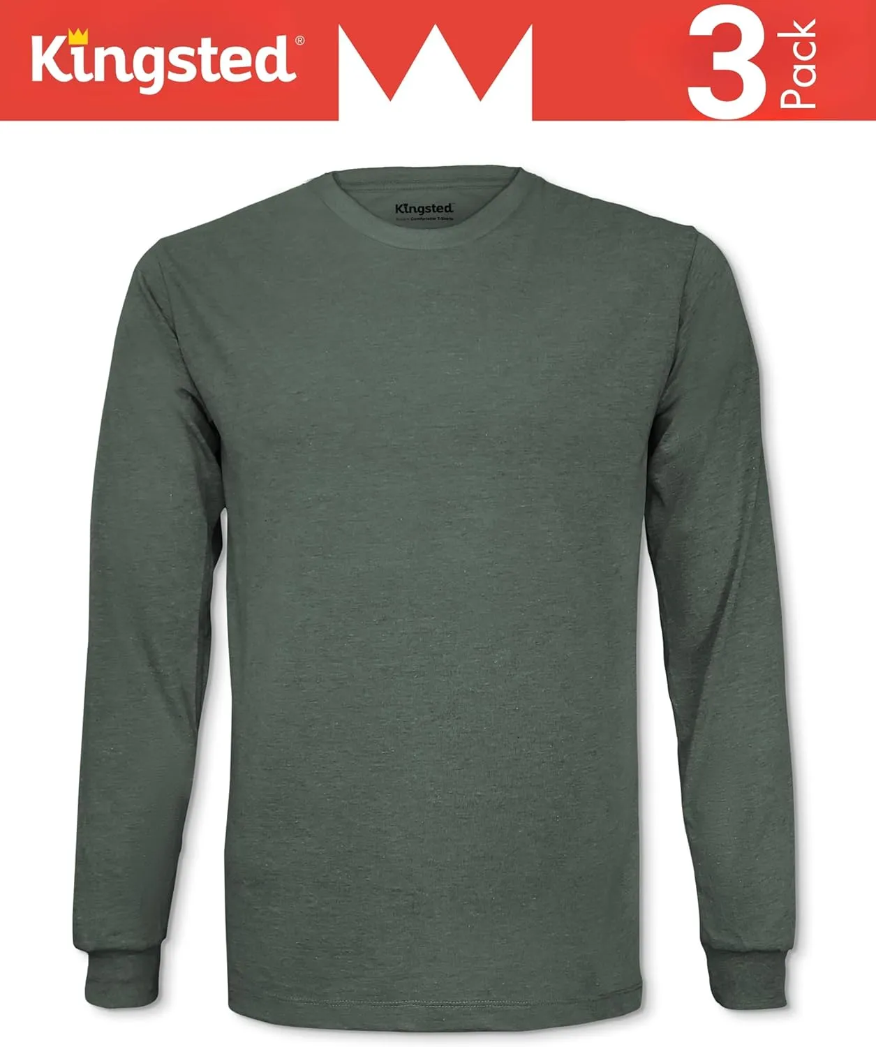 Kingsted Long Sleeve Shirts for Men - Royally Comfortable - Soft Premium Fabric - Well Crafted Classic Tees