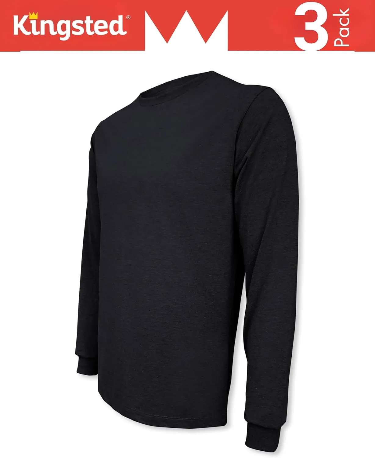 Kingsted Long Sleeve Shirts for Men - Royally Comfortable - Soft Premium Fabric - Well Crafted Classic Tees