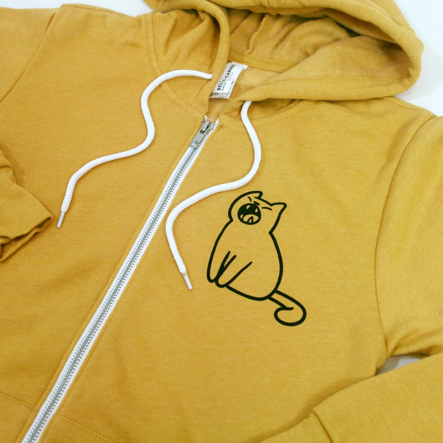 Kittens Cats Heather Mustard - Zip Up Hoodie