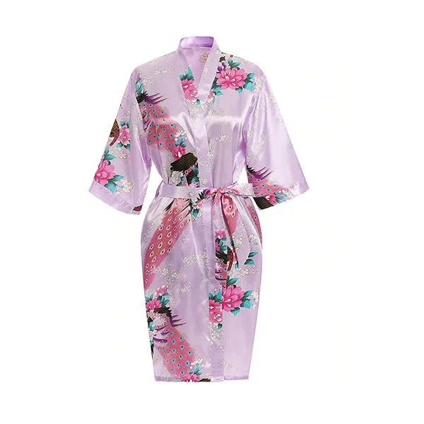 Lavender Mommy and Me Robes, Floral, Satin Feel