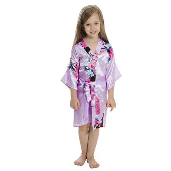 Lavender Mommy and Me Robes, Floral, Satin Feel