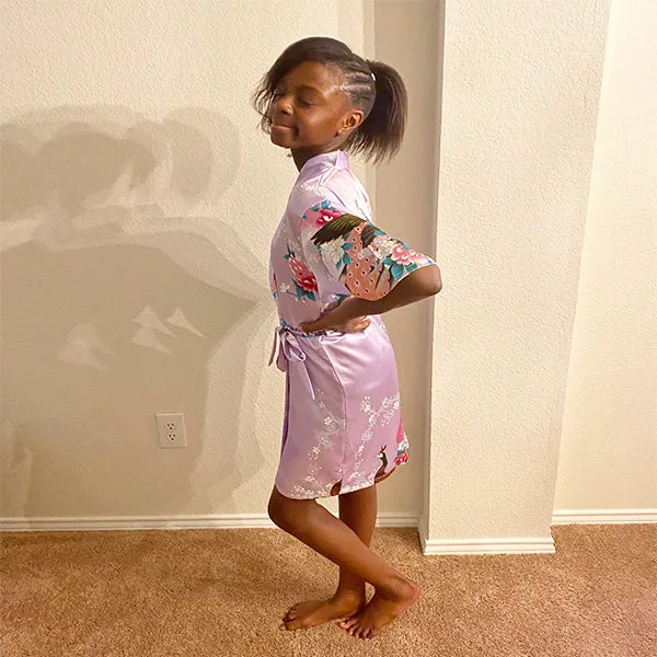 Lavender Mommy and Me Robes, Floral, Satin Feel