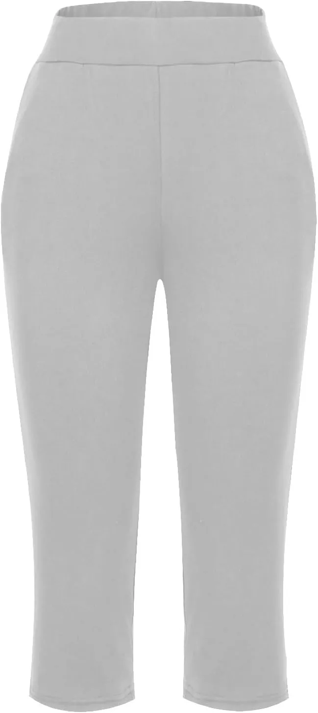 lcepcy Yoga Capris for Women Summer Comfy High Waisted Capris & Cropped Pants Stretch Pants with Pockets