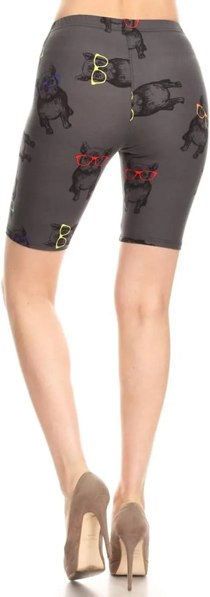 Leggings Depot Women's Fashion Biker Shorts Popular Prints BAT1