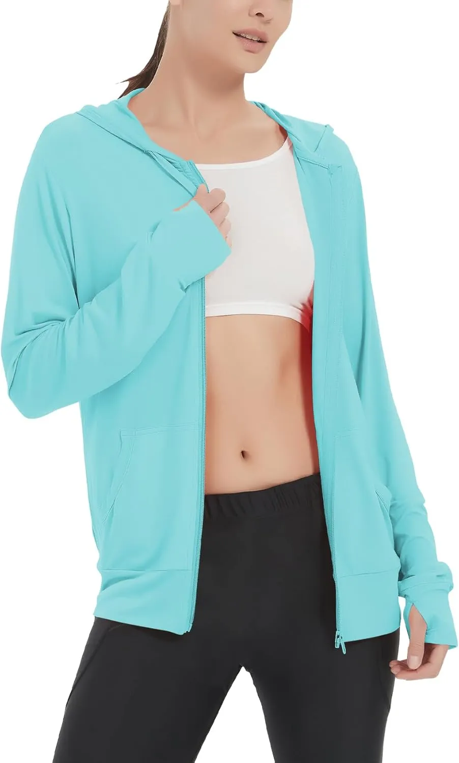 LETAOTAO Womens' Lightweight Zip Up Hoodies Stretch Thin Summer Jackets For Women