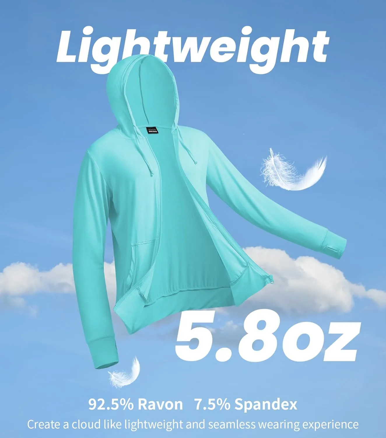 LETAOTAO Womens' Lightweight Zip Up Hoodies Stretch Thin Summer Jackets For Women