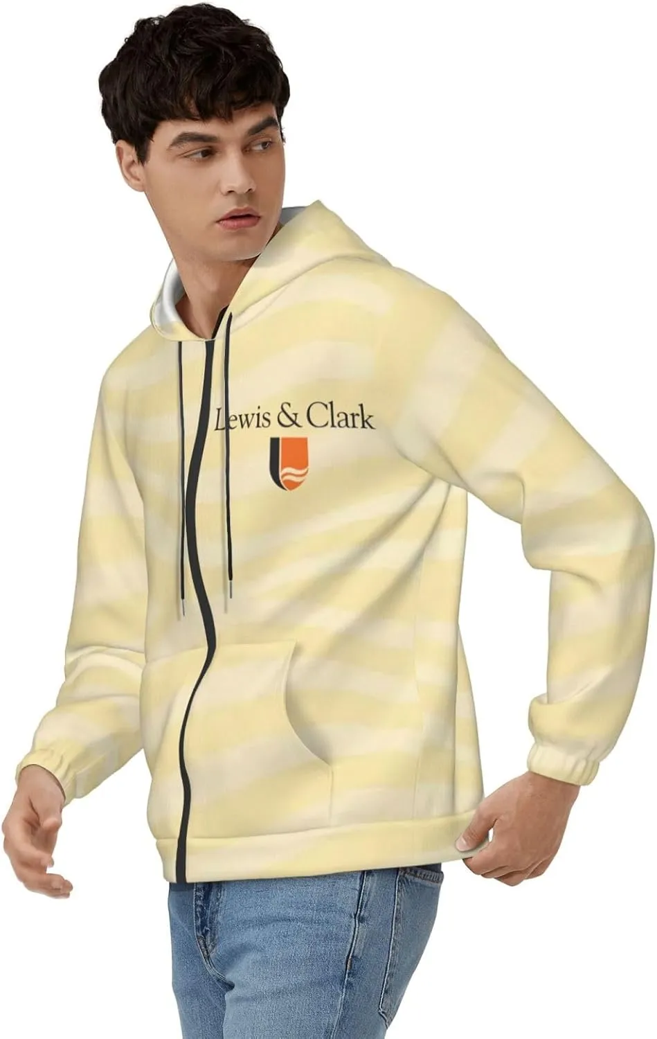 Lewis & Clark College Men'S Zip Up Hoodies With Pocket Hooded Sweatshirts