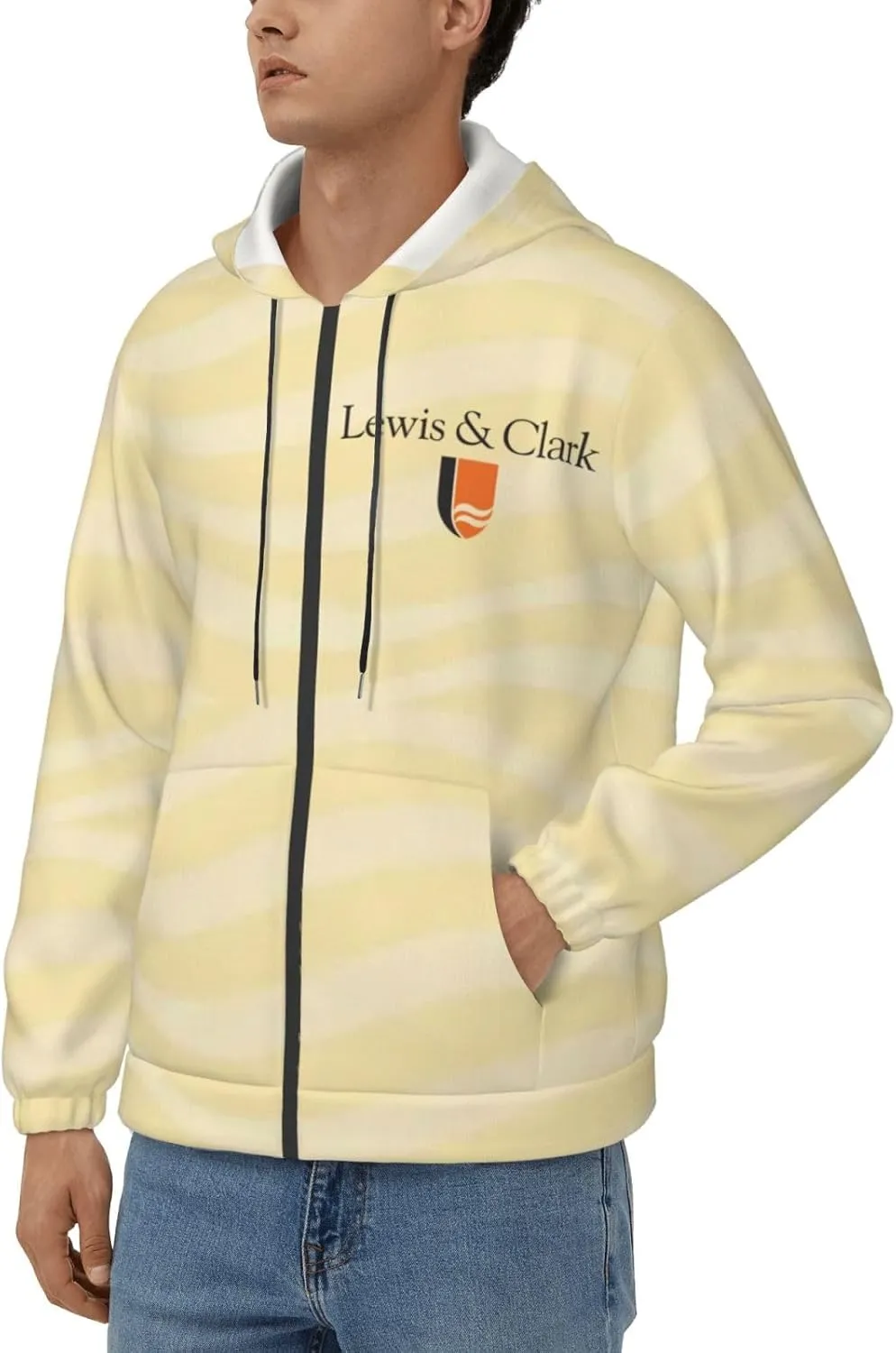 Lewis & Clark College Men'S Zip Up Hoodies With Pocket Hooded Sweatshirts