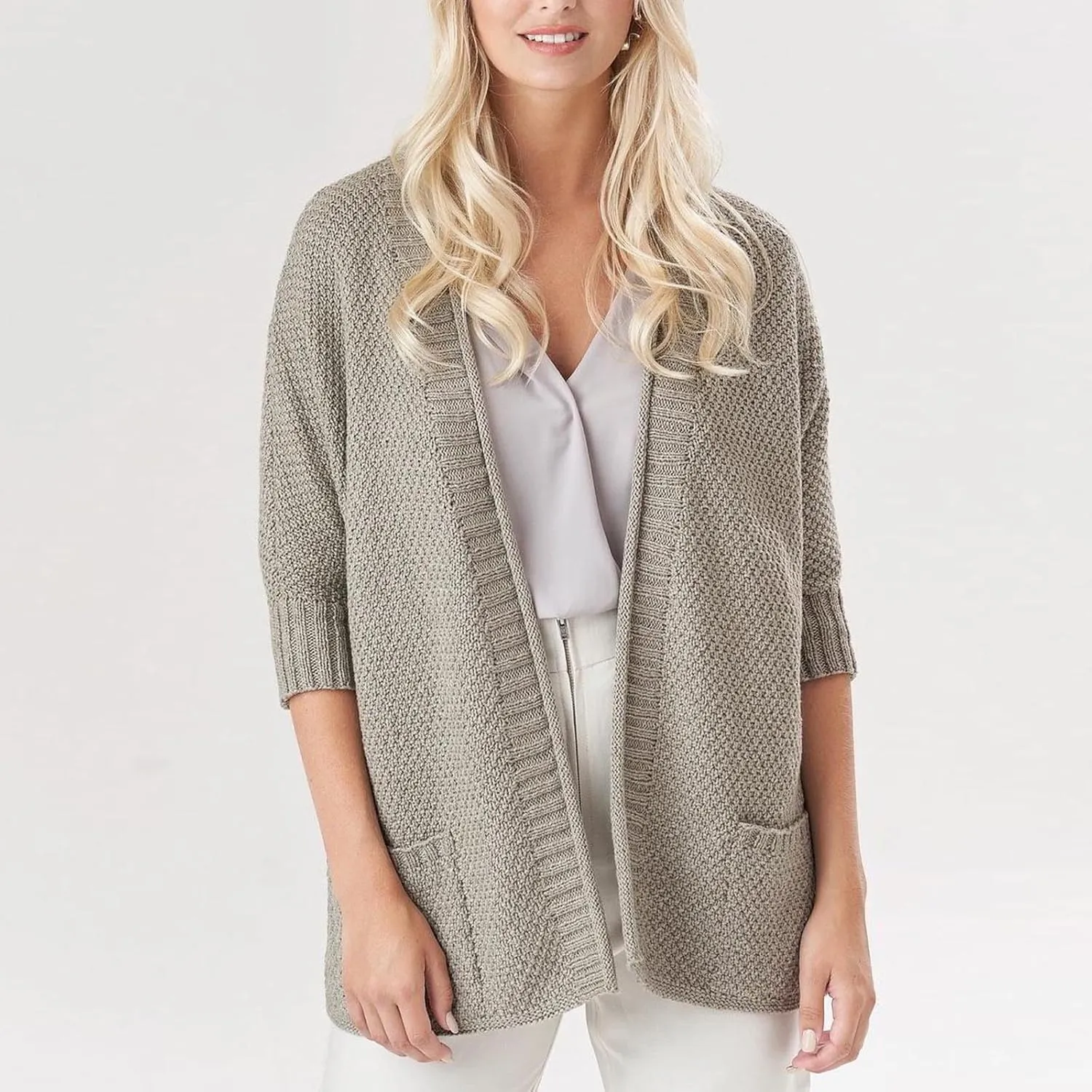 Lightweight Cardigan for Women Long Sleeve Open Front Knitted Sweaters Cardigan with Pockets Causal Comfy Outerwear