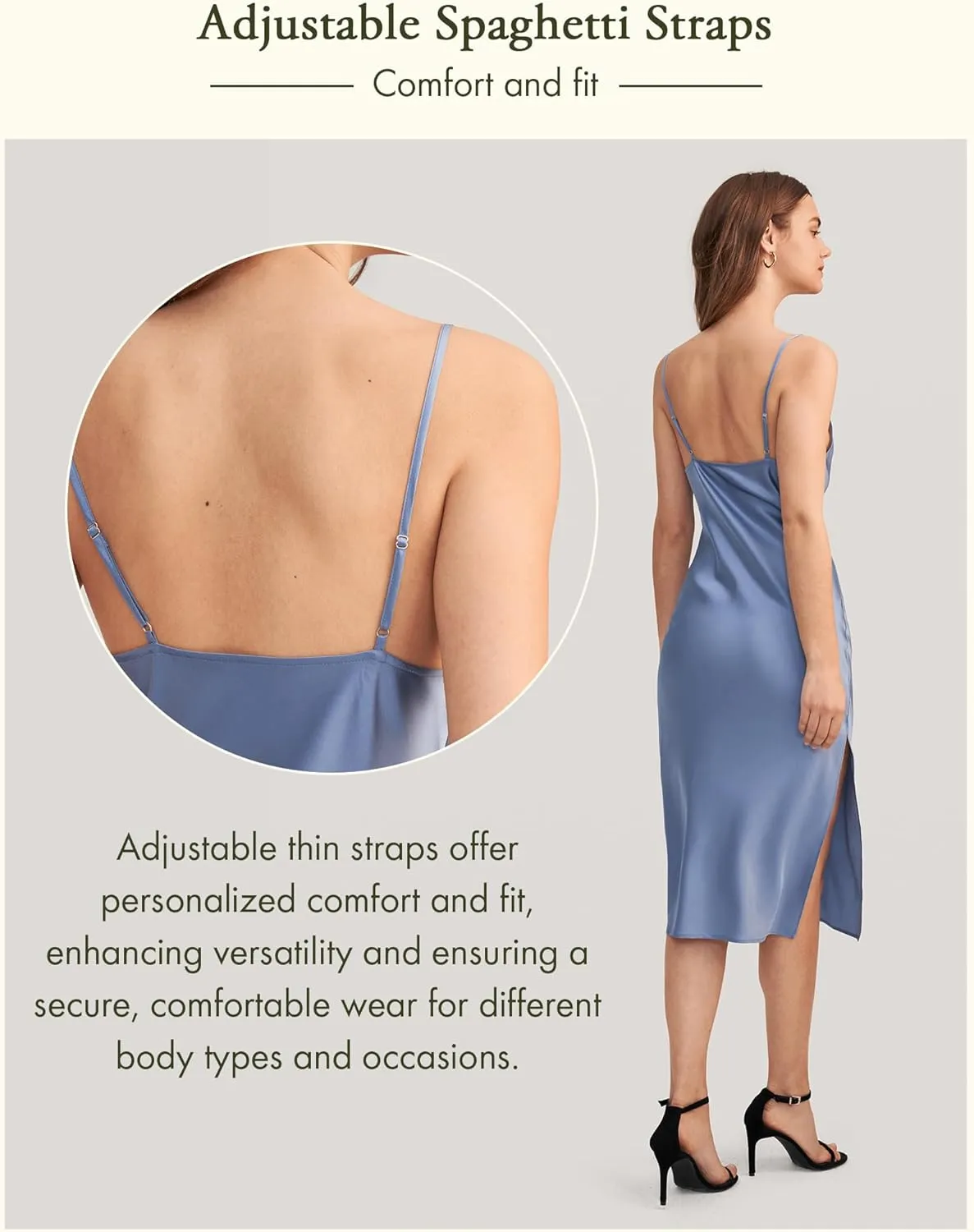 LilySilk Real Silk Dress for Women Cowl Neck Silk Slip Dresses for Prom Party Semi-Formal