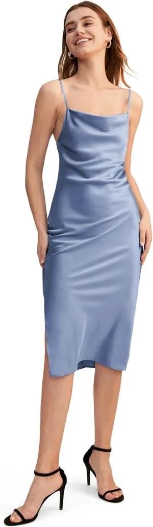 LilySilk Real Silk Dress for Women Cowl Neck Silk Slip Dresses for Prom Party Semi-Formal