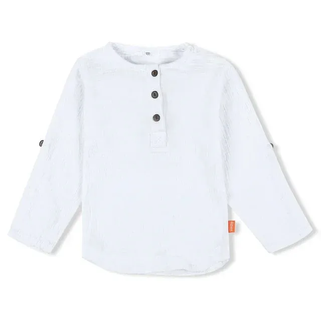 Linen Cotton White Shirts Boys Girls Summer T-Shirts Formal Dress Shirts Children Clothing Kids Button Blouse