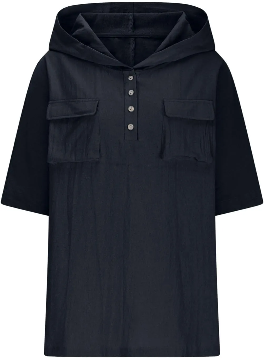 Linen Shirts for Women Summer V Neck Button Down Solid Color Short Sleeve Loose Vacation Blouse Tops with Pockets