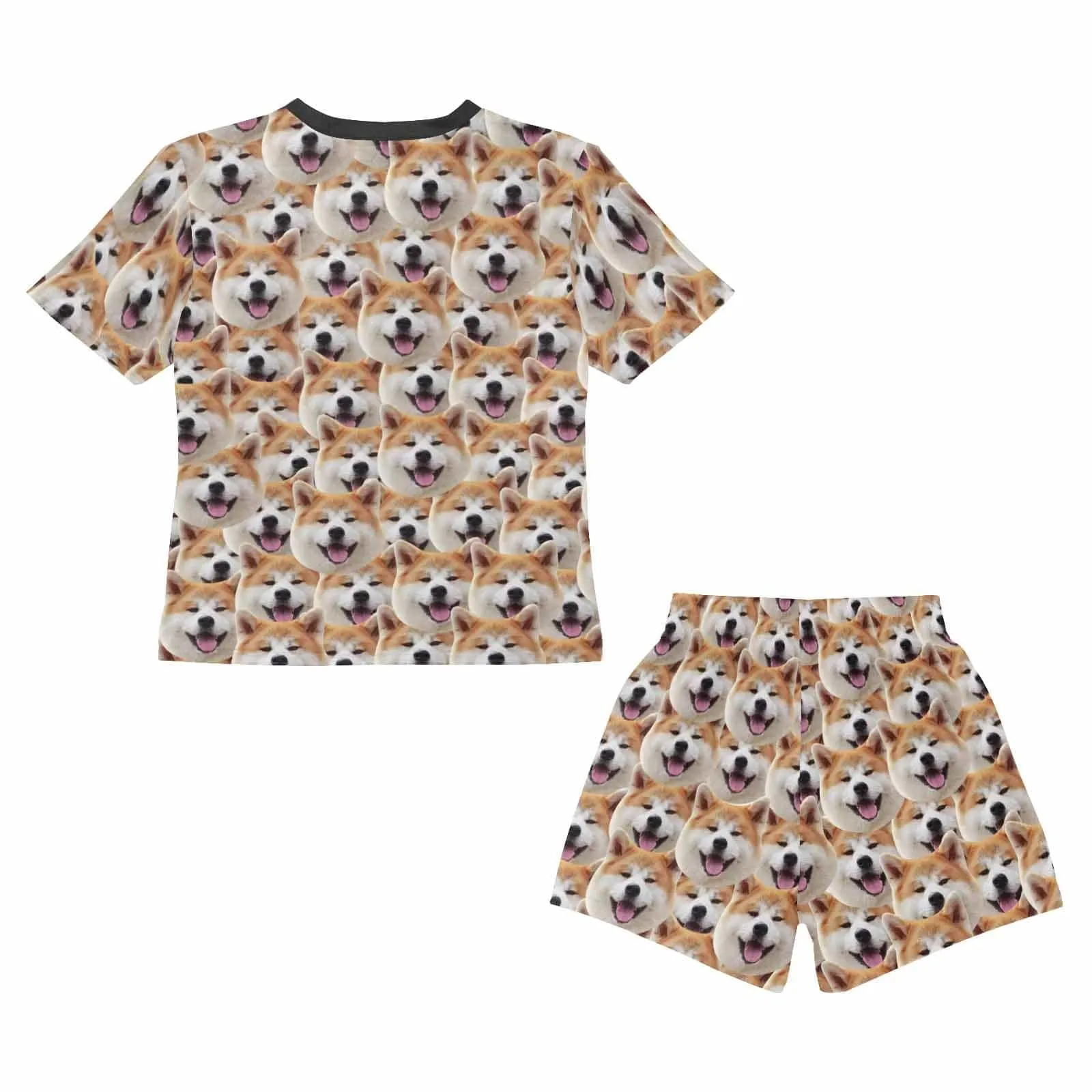 Little Boy Pajamas Custom Photo Cute Sleepwear Personalized Pet Kid's Short Sleeve Pajama Set For Boys 2-7Y