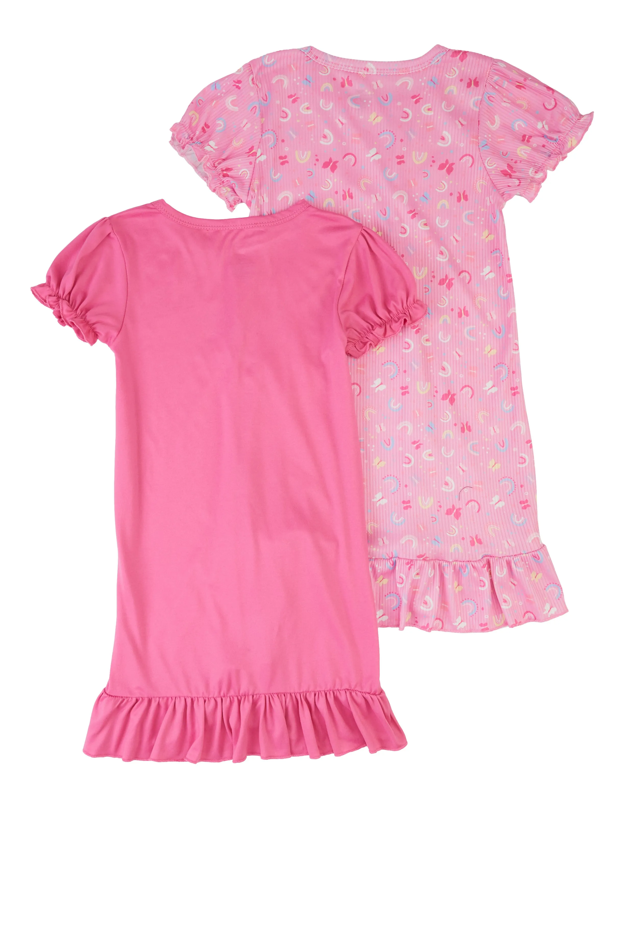 Little Girls Good Vibes Graphic Nightgowns with Scrunchie