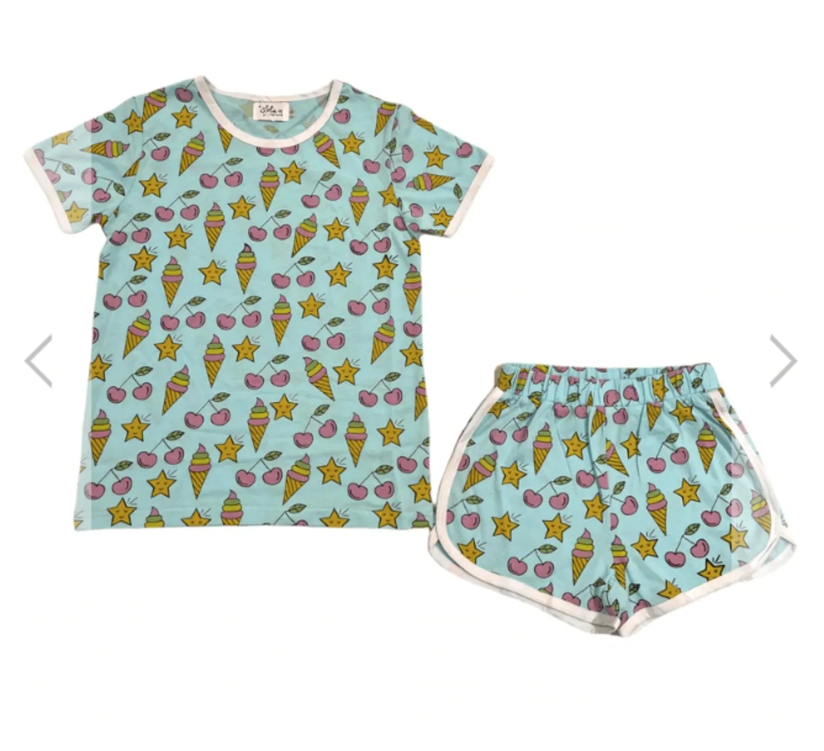 Lola and The Boys Girls Cherry Ice Cream Top & Shorts Set