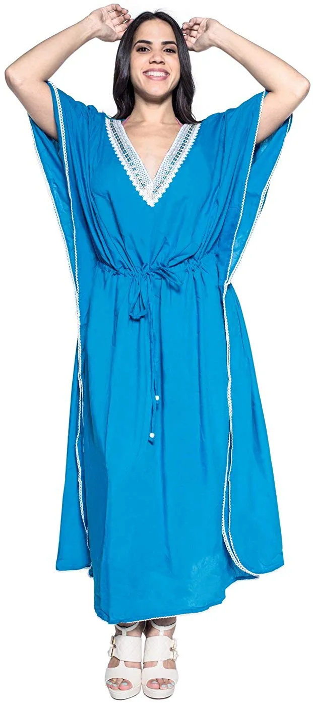Long Kimono Loose Beach Swimwear Swimsuit Bikini Cover up Caftan Maxi Dress L-5X