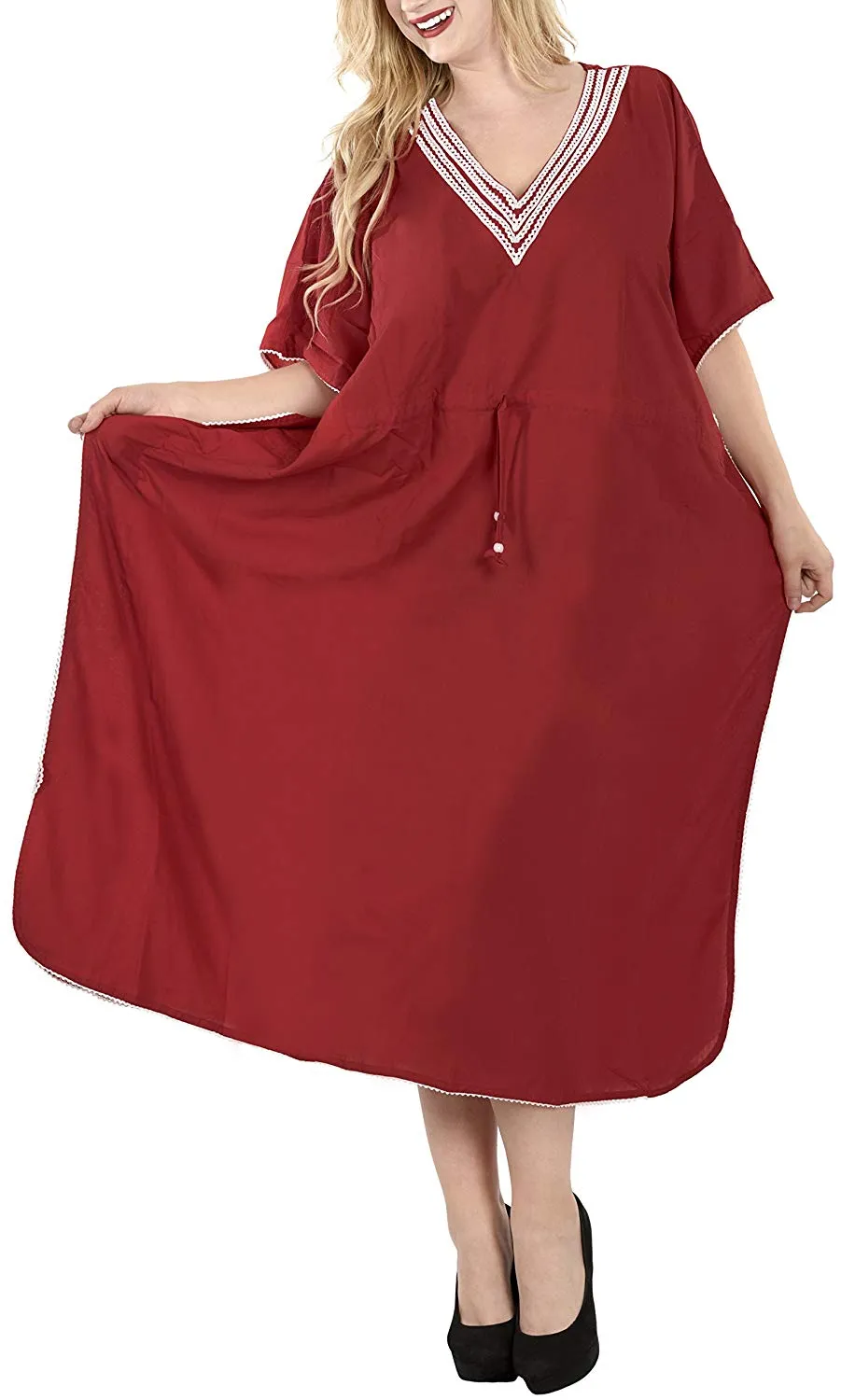 Long Kimono Loose Beach Swimwear Swimsuit Bikini Cover up Caftan Maxi Dress L-5X