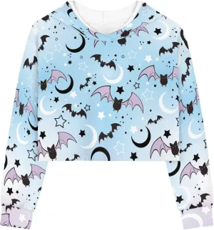 Long Sleeve Crop Tops for Girls 5-14Years Kids Hoodies & Sweatshirt
