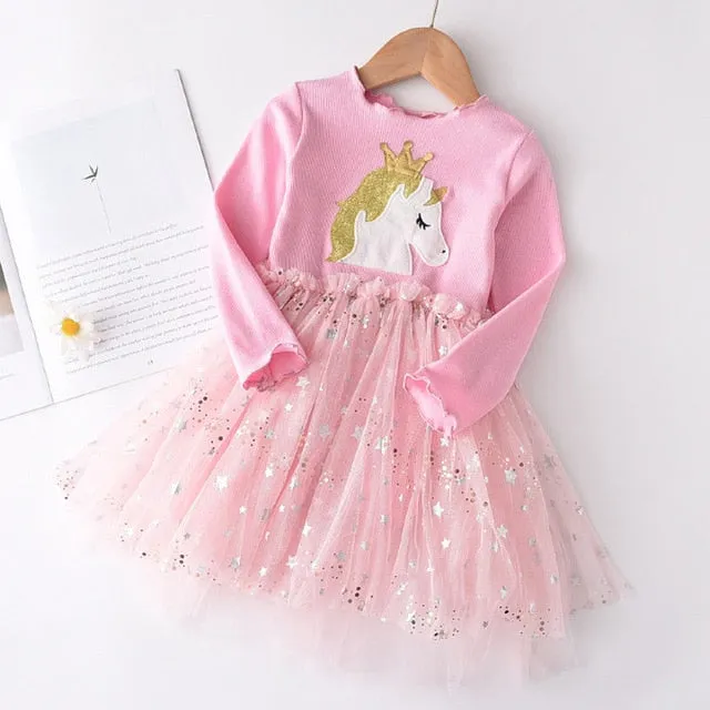 Long Sleeve Sweater Dress Girls Princess Baby Girl Clothes Sweet Tutu Party Dresses Christmas Little Girl Clothes