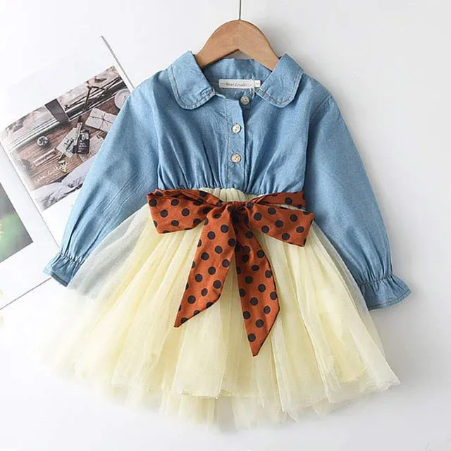 Long Sleeve Sweater Dress Girls Princess Baby Girl Clothes Sweet Tutu Party Dresses Christmas Little Girl Clothes
