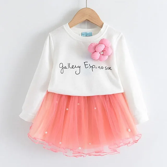 Long Sleeve Sweater Dress Girls Princess Baby Girl Clothes Sweet Tutu Party Dresses Christmas Little Girl Clothes