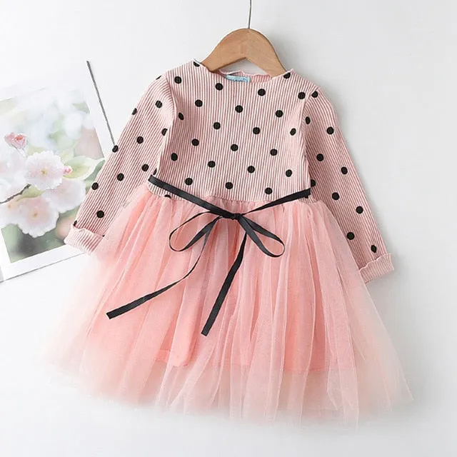 Long Sleeve Sweater Dress Girls Princess Baby Girl Clothes Sweet Tutu Party Dresses Christmas Little Girl Clothes