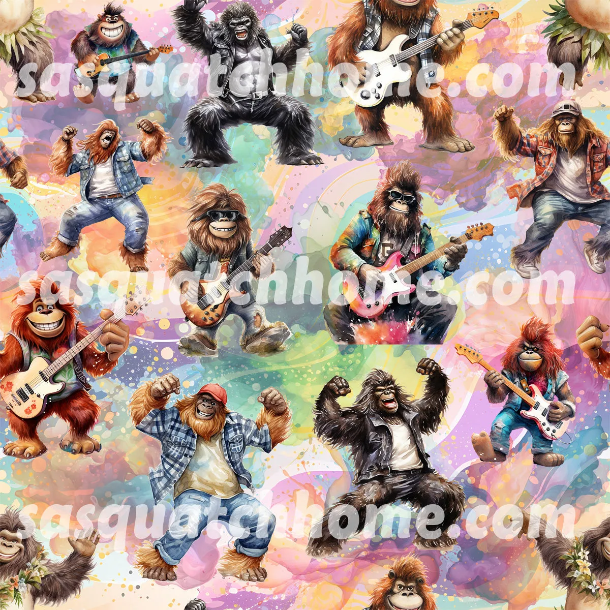 Long Sleeved Pajamas for Men - 19 Sasquatch, Bigfoot DESIGNS, Men's Bigfoot Pajamas,