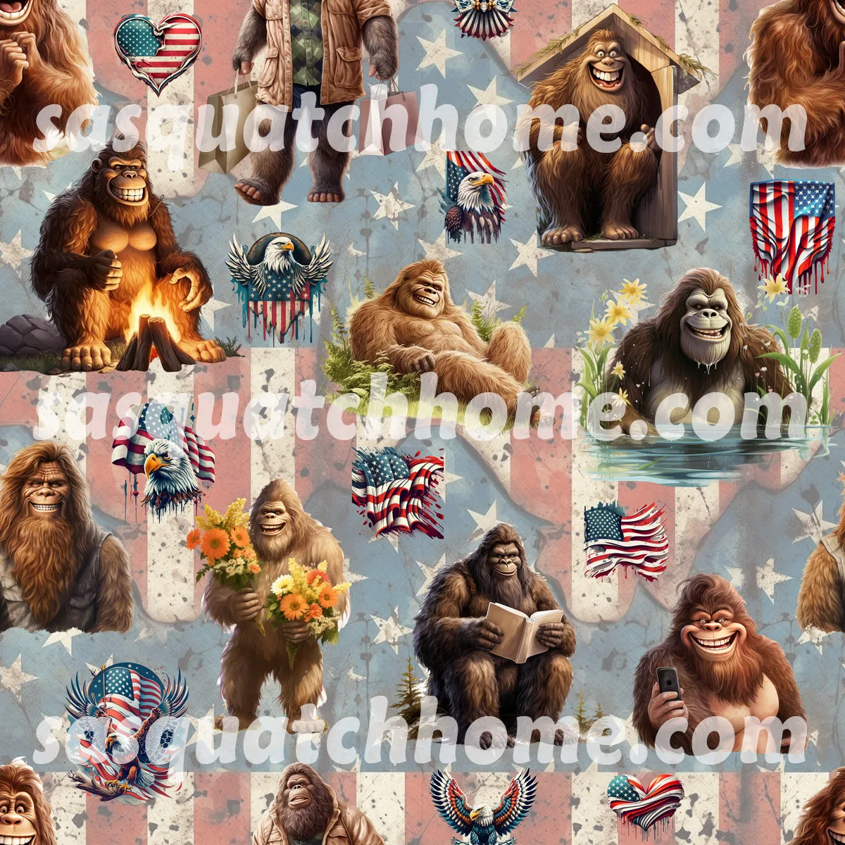 Long Sleeved Pajamas for Men - 19 Sasquatch, Bigfoot DESIGNS, Men's Bigfoot Pajamas,