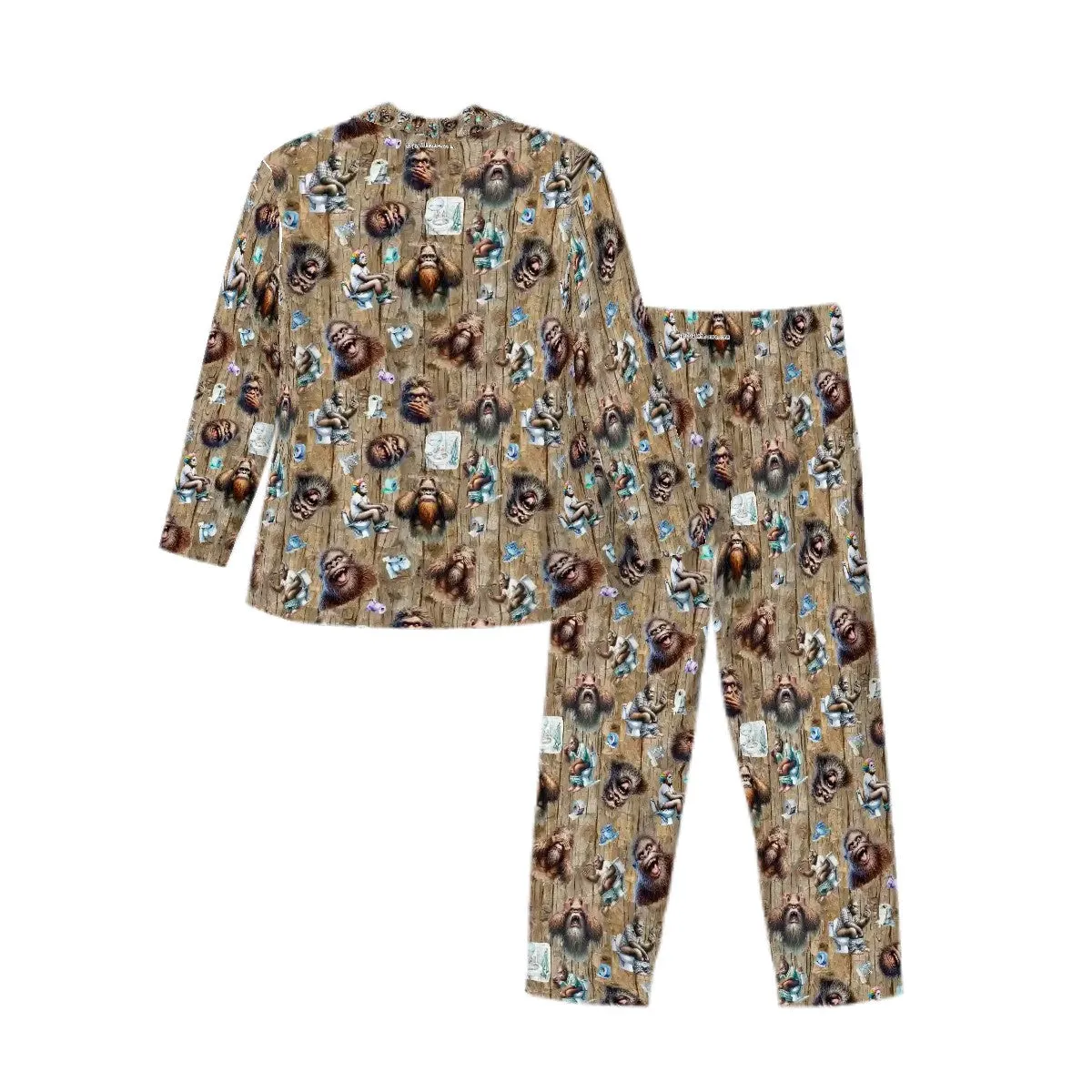 Long Sleeved Pajamas for Men - 19 Sasquatch, Bigfoot DESIGNS, Men's Bigfoot Pajamas,