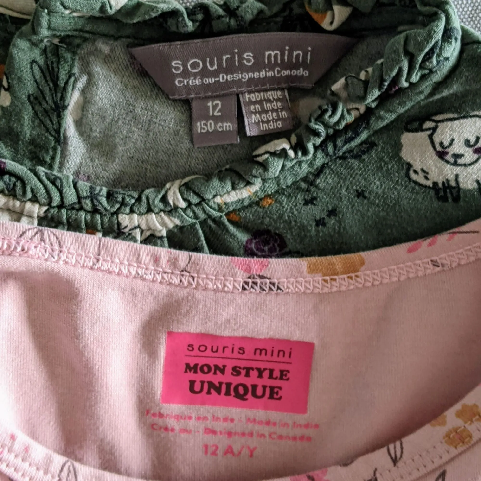 Lot de 2 robes manches longues 12 ans Rose et Verte