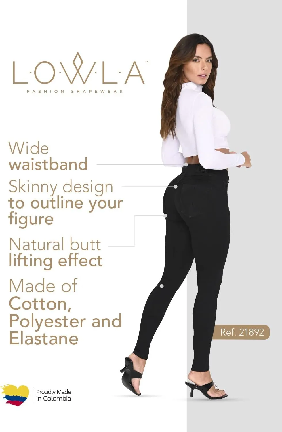 L.O.W.L.A SHAPEWEAR High Waisted Jeans for Women | Pantalones Colombianos Levanta cola | Butt Lifting Jeans