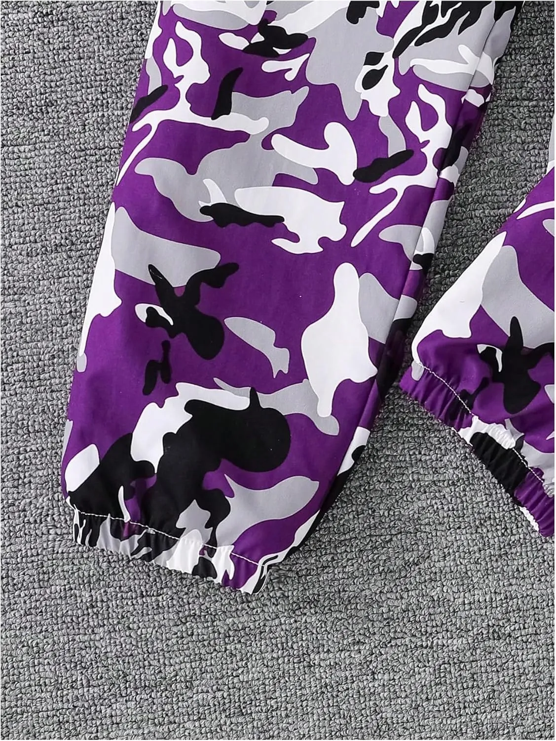 MakeMeChic Girl's 3 Piece Outfits Long Sleeve Cropped Hoodies and Camo Print Sweatpants Set