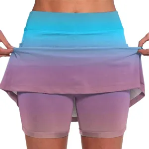 Mardi Gras Skirt Skorts for Womens Elastic High Waisted Workout Tennis Golf Skirts Athletic Running Sports Skirt Shorts