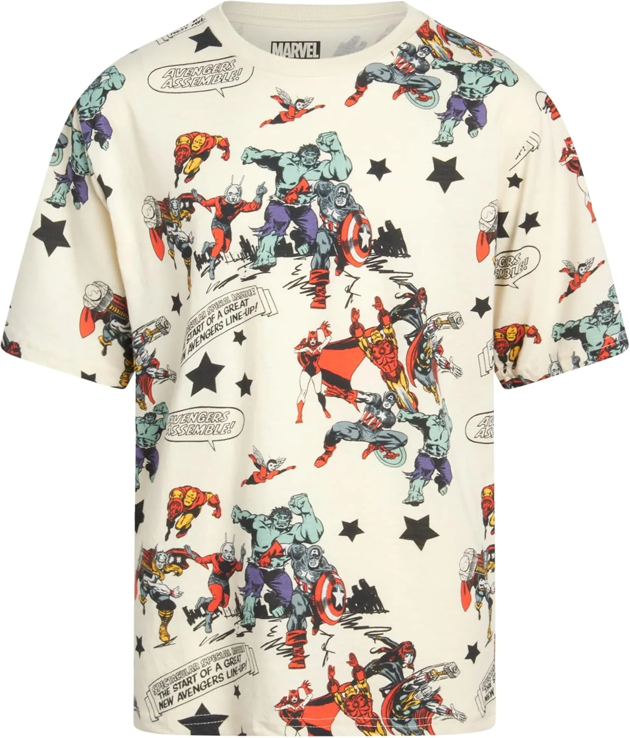 Marvel Avengers Spiderman Boys Shirts - Hulk Iron Man Captain America Thor Short Sleeve Graphic Tees for Toddler Boys & Kids