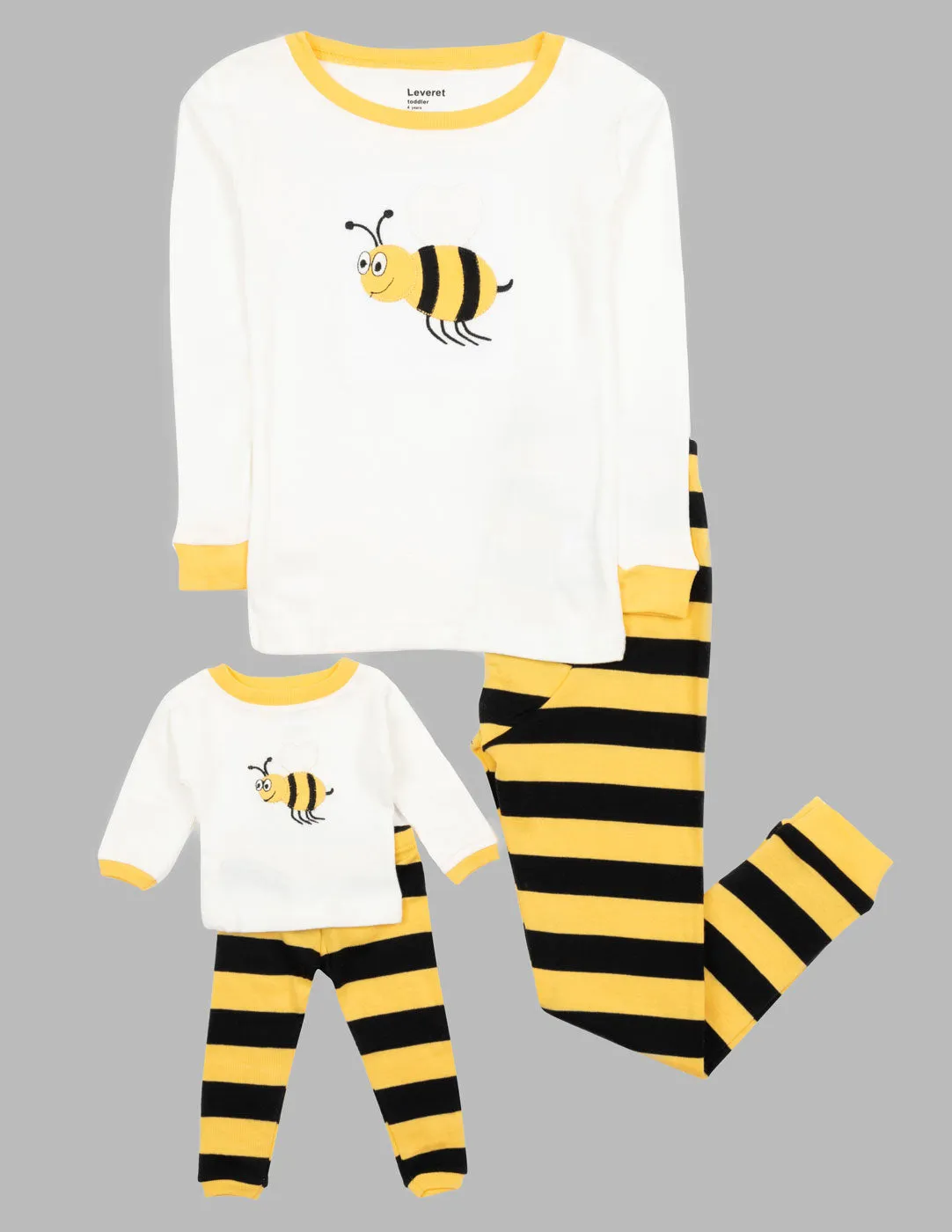 Matching Girl & Doll Cotton Bee and Moon Pajamas