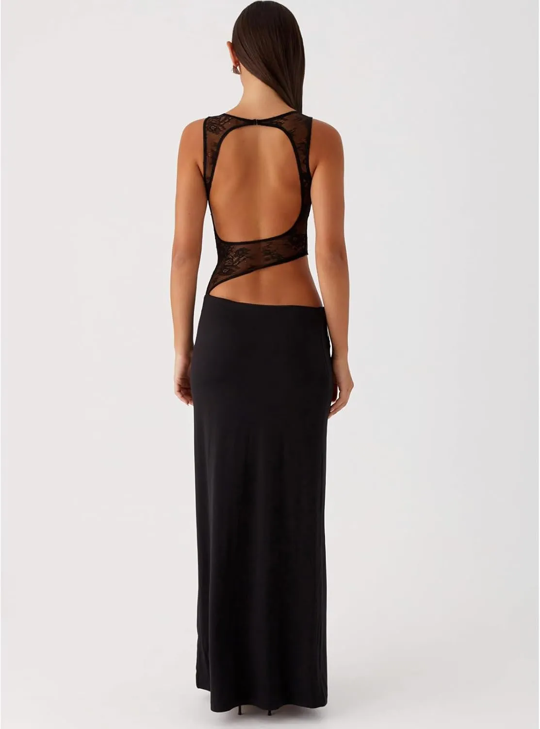 Meiweileya Cut Out Maxi Dresses for Women 2025 Sexy Hollow Out Spaghetti Strap Backless Long Bodycon Dress Going Out Dress