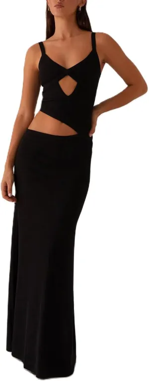 Meiweileya Cut Out Maxi Dresses for Women 2025 Sexy Hollow Out Spaghetti Strap Backless Long Bodycon Dress Going Out Dress