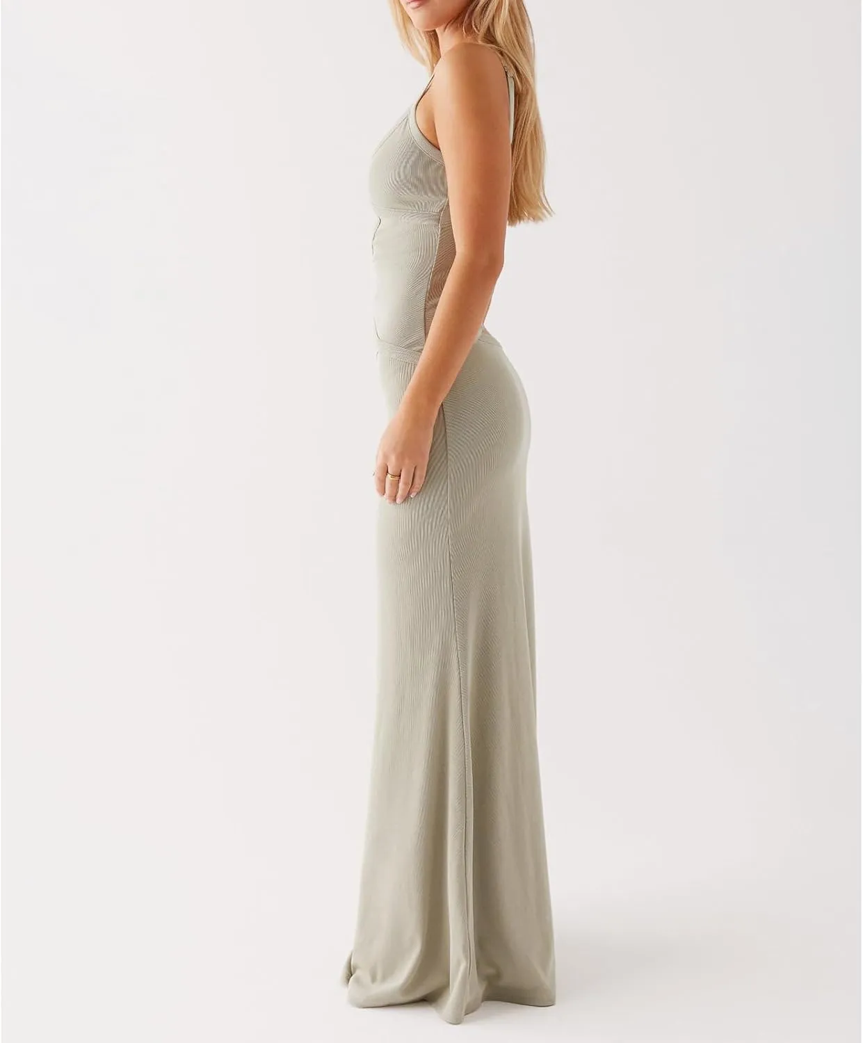 Meiweileya Cut Out Maxi Dresses for Women 2025 Sexy Hollow Out Spaghetti Strap Backless Long Bodycon Dress Going Out Dress