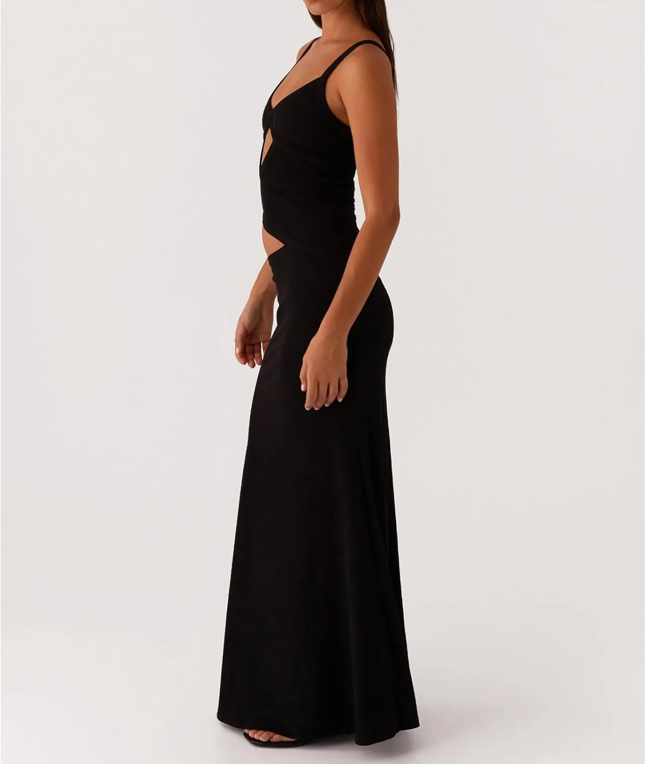 Meiweileya Cut Out Maxi Dresses for Women 2025 Sexy Hollow Out Spaghetti Strap Backless Long Bodycon Dress Going Out Dress