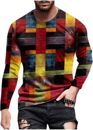 Men's 2023 Autumn Designer Vintage Blouse Tops Casual T Shirt Graphic Abstract Long Sleeve Print Fashion Shirts