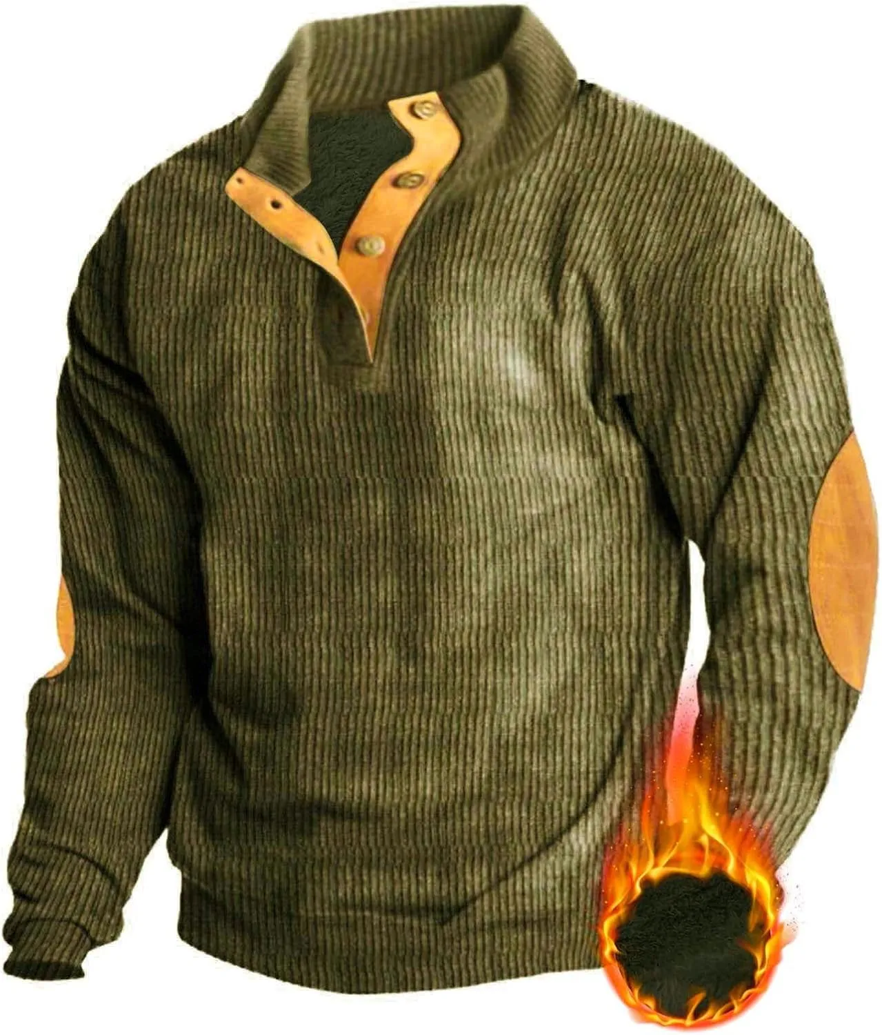 Men's Aztec Western Sweatshirt Sweatshirt Warm Cuff Patch Long Sleeve Sweatshirt Top Long Sleeved Pullover Men Mens