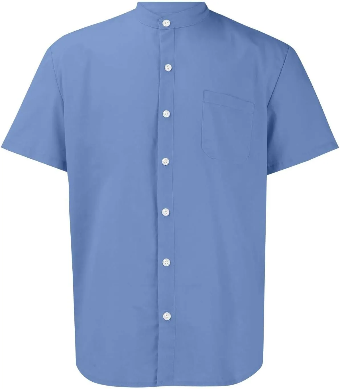 Men's Button Down Shirts Summer Casual Big and Tall Short Sleeve Beach Shirt Quick Dry Pocket Dress Chambray Blouse