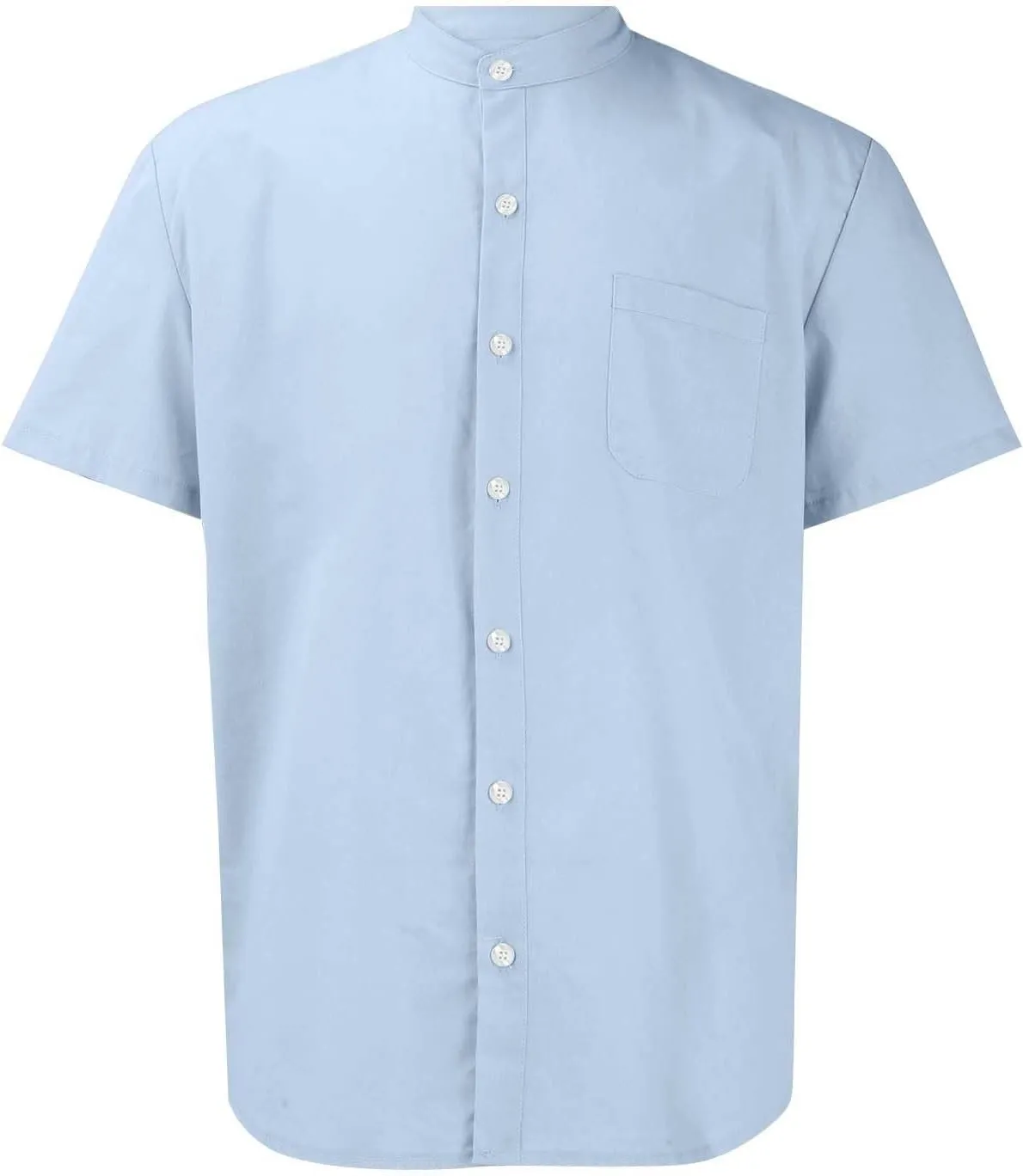 Men's Button Down Shirts Summer Casual Big and Tall Short Sleeve Beach Shirt Quick Dry Pocket Dress Chambray Blouse
