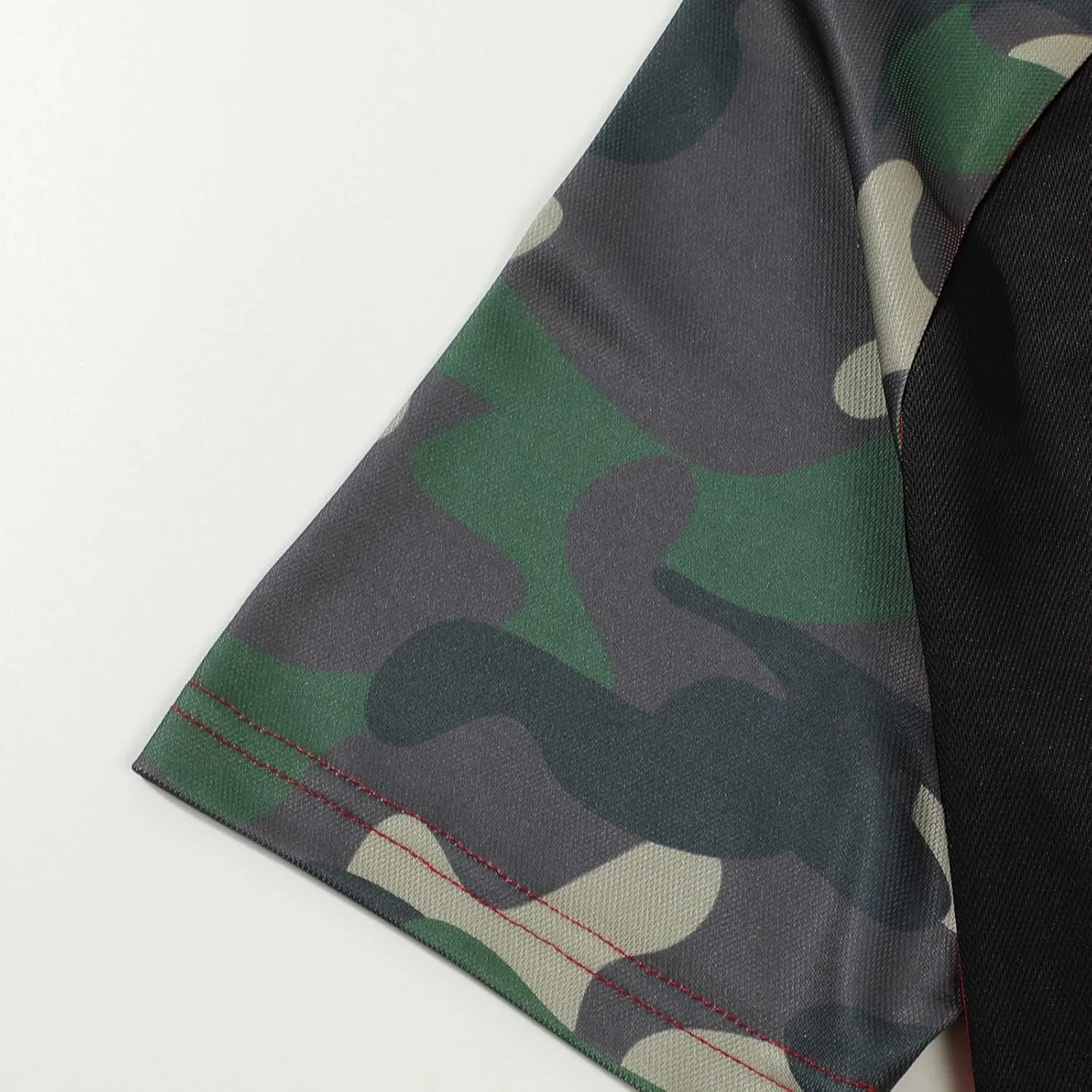 Men's Camo Raglan T-Shirts Summer Slim Muscle Fit Short Sleeve Tactical Shirts Athletic Quick Dry Collared Golf Shirt