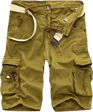 Mens Cargo Shorts Elastic Waist Cargo Shorts Relaxed Fit Multi Pockets Stretch Cotton Camo Cargo Shorts for Men