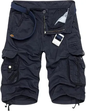 Mens Cargo Shorts Elastic Waist Cargo Shorts Relaxed Fit Multi Pockets Stretch Cotton Camo Cargo Shorts for Men