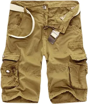 Mens Cargo Shorts Elastic Waist Cargo Shorts Relaxed Fit Multi Pockets Stretch Cotton Camo Cargo Shorts for Men