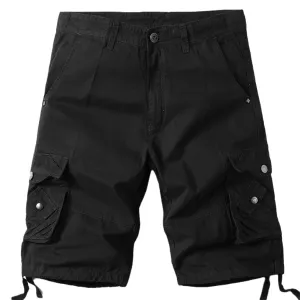 Men's Cargo Shorts Relaxed Fit Camo Short Outdoor Lightweight Multi-Pocket Cotton Casual Shorts with No Belt (32,Black)